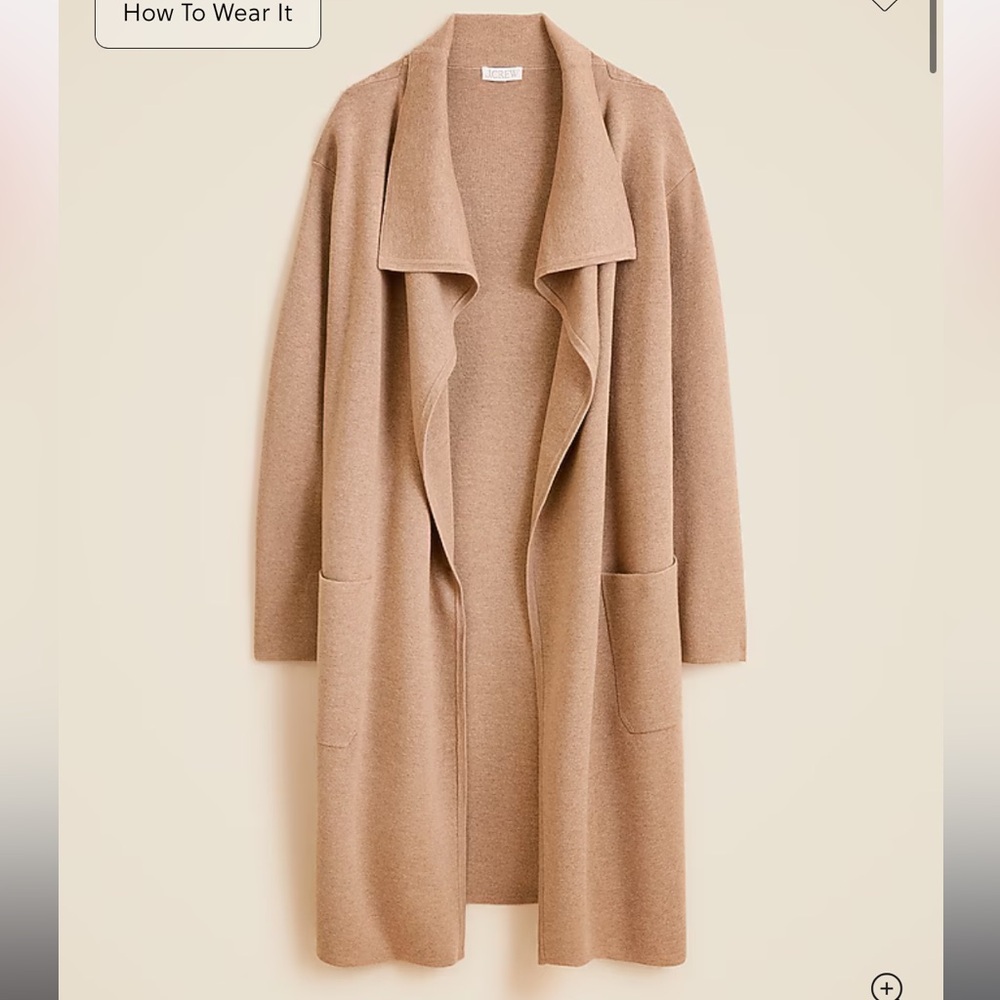 J. Crew Shawl-collar sweater blazer (M - Camel/Beige) NWT